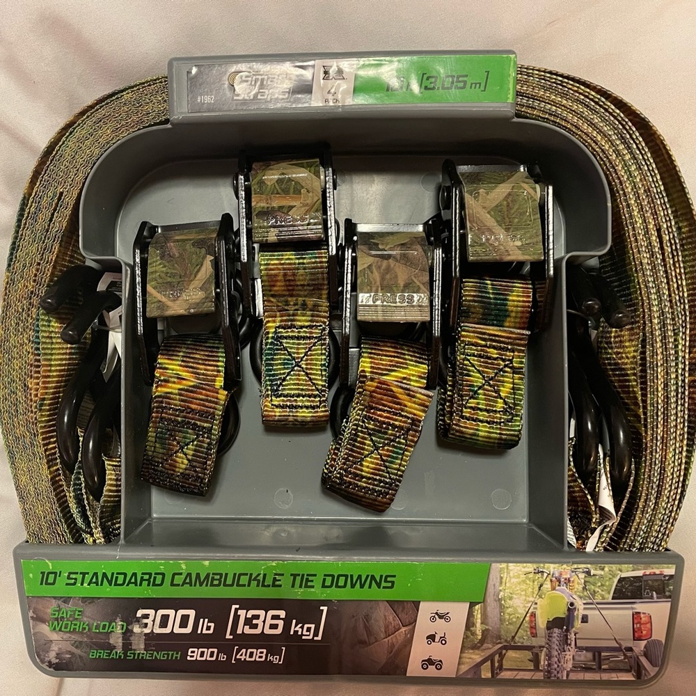 Last One New 300lb Camo 10” Standard Tie Downs